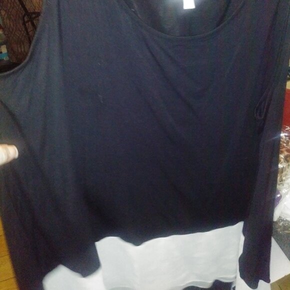 "DG" DIANE GILLMAN FOR HSN SLEEVELESS FLOWING CHIFFON TRIM TANK SIZE 3X - Picture 3 of 7